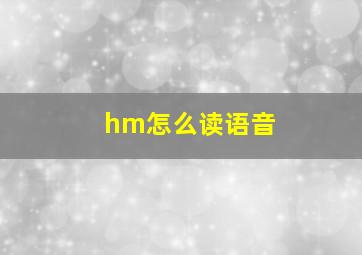 hm怎么读语音