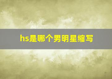 hs是哪个男明星缩写