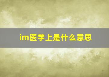 im医学上是什么意思