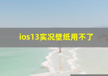 ios13实况壁纸用不了