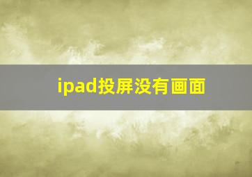 ipad投屏没有画面