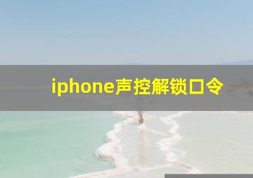 iphone声控解锁口令