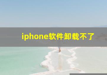 iphone软件卸载不了