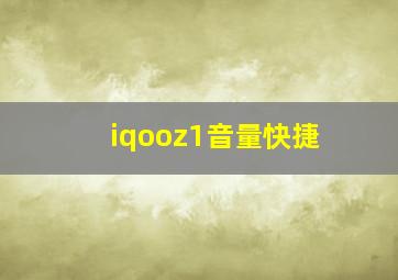 iqooz1音量快捷