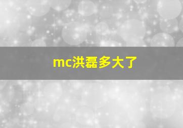 mc洪磊多大了