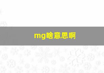 mg啥意思啊