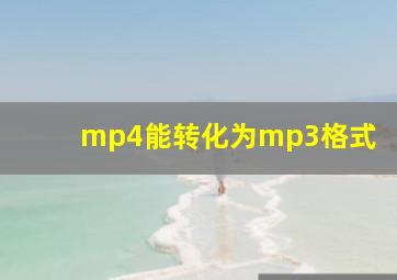 mp4能转化为mp3格式