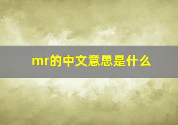 mr的中文意思是什么