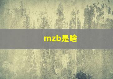 mzb是啥