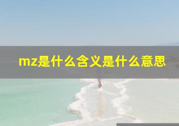 mz是什么含义是什么意思