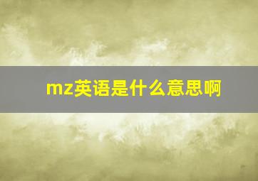 mz英语是什么意思啊