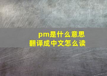 pm是什么意思翻译成中文怎么读