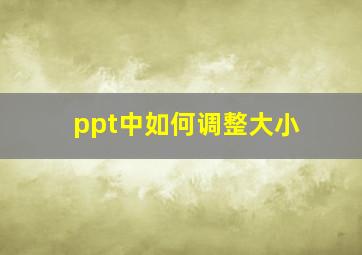 ppt中如何调整大小