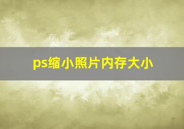 ps缩小照片内存大小