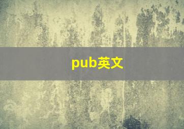 pub英文