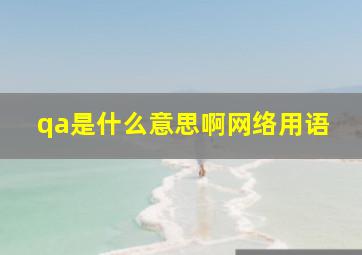 qa是什么意思啊网络用语