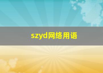 szyd网络用语