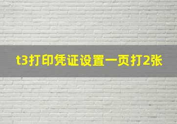 t3打印凭证设置一页打2张