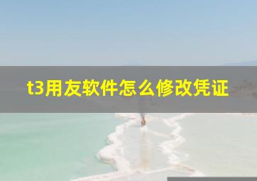 t3用友软件怎么修改凭证