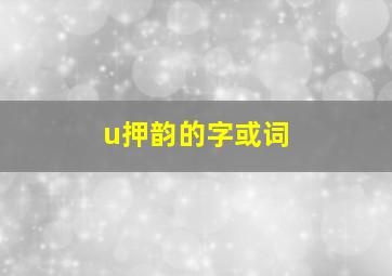 u押韵的字或词