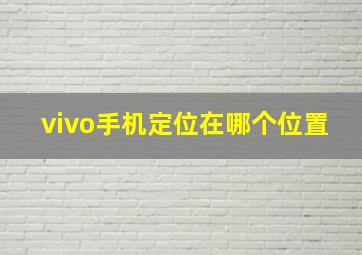 vivo手机定位在哪个位置