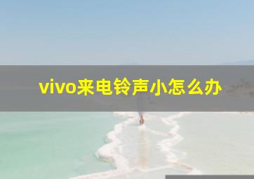 vivo来电铃声小怎么办