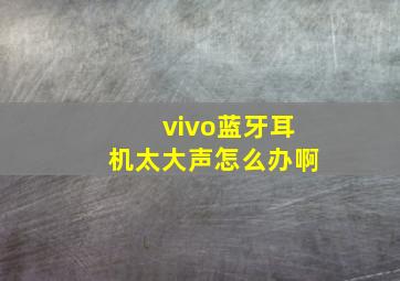 vivo蓝牙耳机太大声怎么办啊