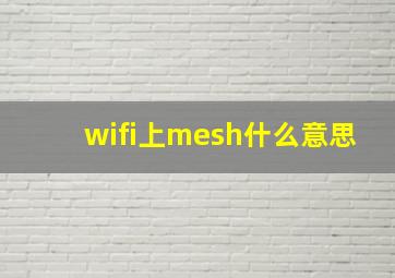 wifi上mesh什么意思