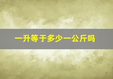 一升等于多少一公斤吗