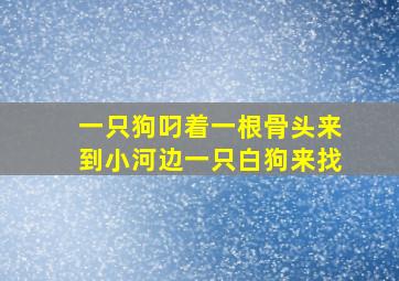 一只狗叼着一根骨头来到小河边一只白狗来找