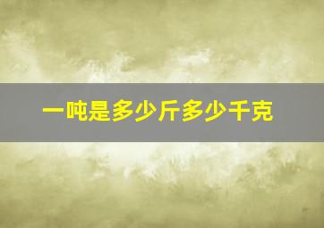 一吨是多少斤多少千克