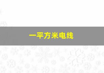 一平方米电线