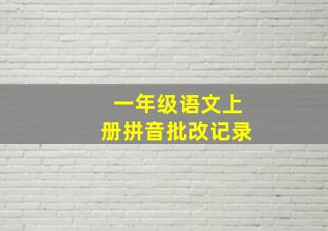 一年级语文上册拼音批改记录