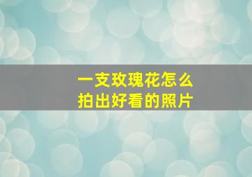 一支玫瑰花怎么拍出好看的照片