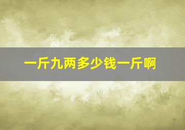 一斤九两多少钱一斤啊