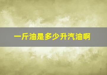 一斤油是多少升汽油啊