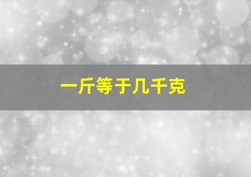 一斤等于几千克