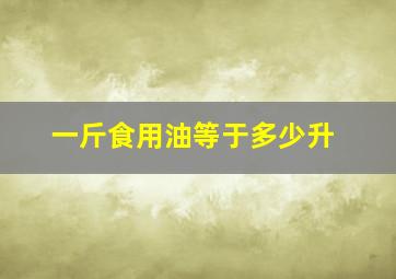 一斤食用油等于多少升