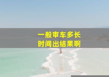 一般审车多长时间出结果啊