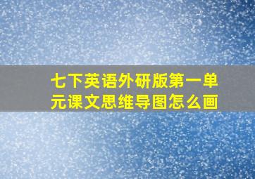 七下英语外研版第一单元课文思维导图怎么画