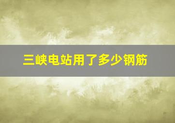 三峡电站用了多少钢筋