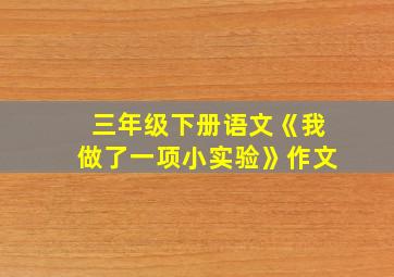 三年级下册语文《我做了一项小实验》作文