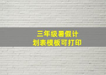 三年级暑假计划表模板可打印