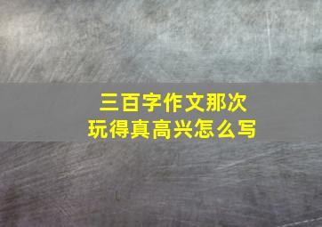 三百字作文那次玩得真高兴怎么写