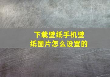 下载壁纸手机壁纸图片怎么设置的