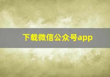 下载微信公众号app