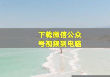 下载微信公众号视频到电脑