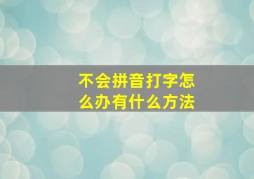 不会拼音打字怎么办有什么方法