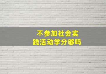 不参加社会实践活动学分够吗