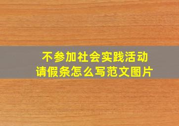 不参加社会实践活动请假条怎么写范文图片